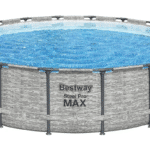 בריכת מסגרת עגולה Bestway Steel Pro MAX עם דפנות דמוי בריקים מלאה מים | yrz