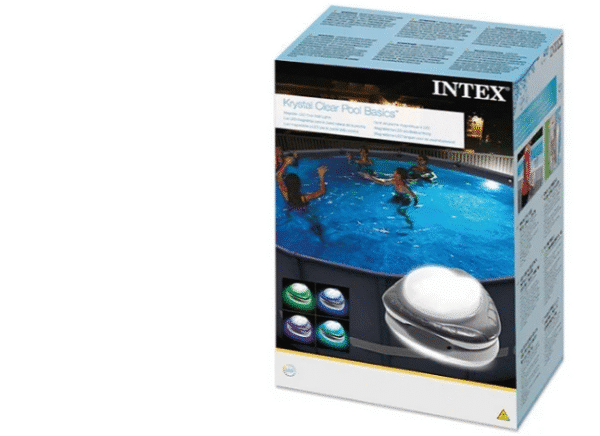 אריזת מוצר INTEX למנורת לד צבעונית מגנטית הנצמדת לקיר הבריכה | yrz