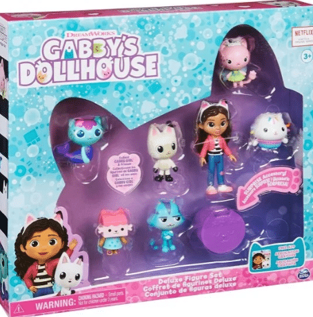 אריזת Gabby’s Dollhouse סט דמויות דלוקס עם 7 בובות ואביזר | yrz