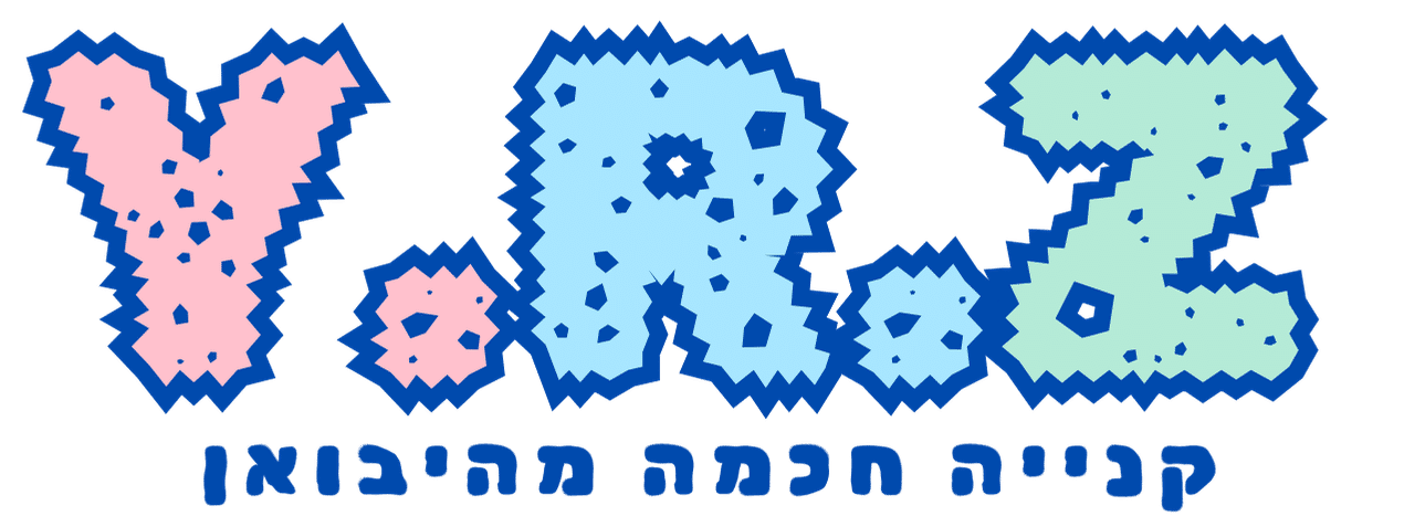לוגו Y.R.Z. TOYZ באותיות צבעוניות עם כיתוב בעברית מתחת | yrz