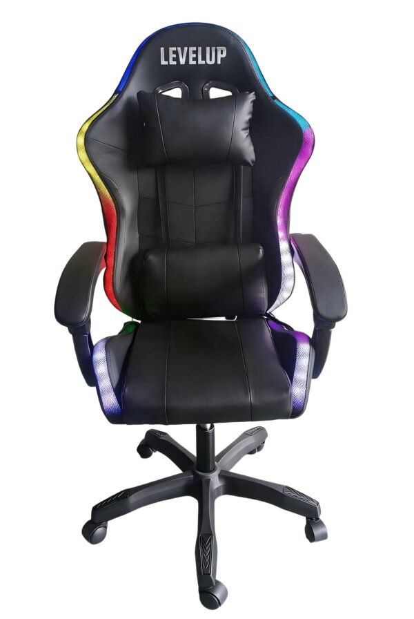 כיסא גיימינג בצבע שחור 7008RGBBLACK מבית LEVEL UP