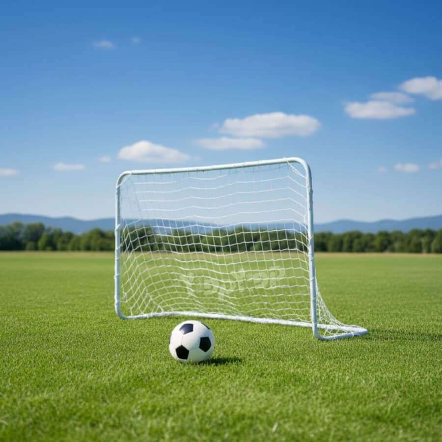 שער כדורגל מתכת ורשת לחצר 1.07X0.60 מטר מבית DERBY