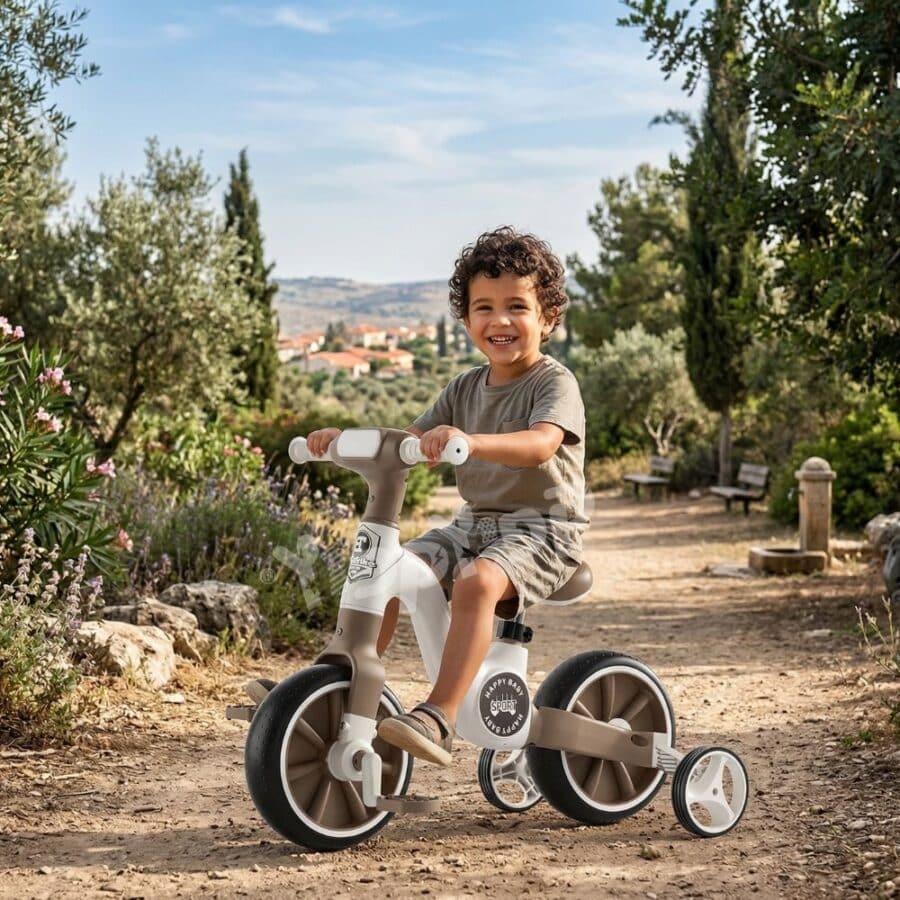 ⁦תלת אופן וינטג 2 באחד בצבע חום 20259BR מסדרת Retro line⁩ – תמונה ⁦4⁩