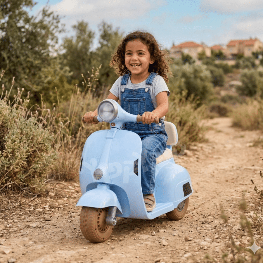 ⁦אופנוע ווספה רטרו 6V בצבע כחול RetroV6B מסדרת Retro line⁩ – תמונה ⁦2⁩