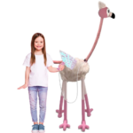בובת פלמינגו ורודה ענקית משמיעה קולות והולכת חיית מחמד אינטראקטיבית 89012H