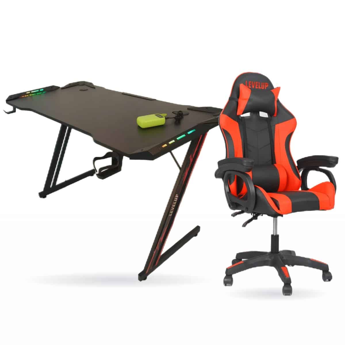 חבילת גיימינג — שולחן 6755 + כיסא אדום
